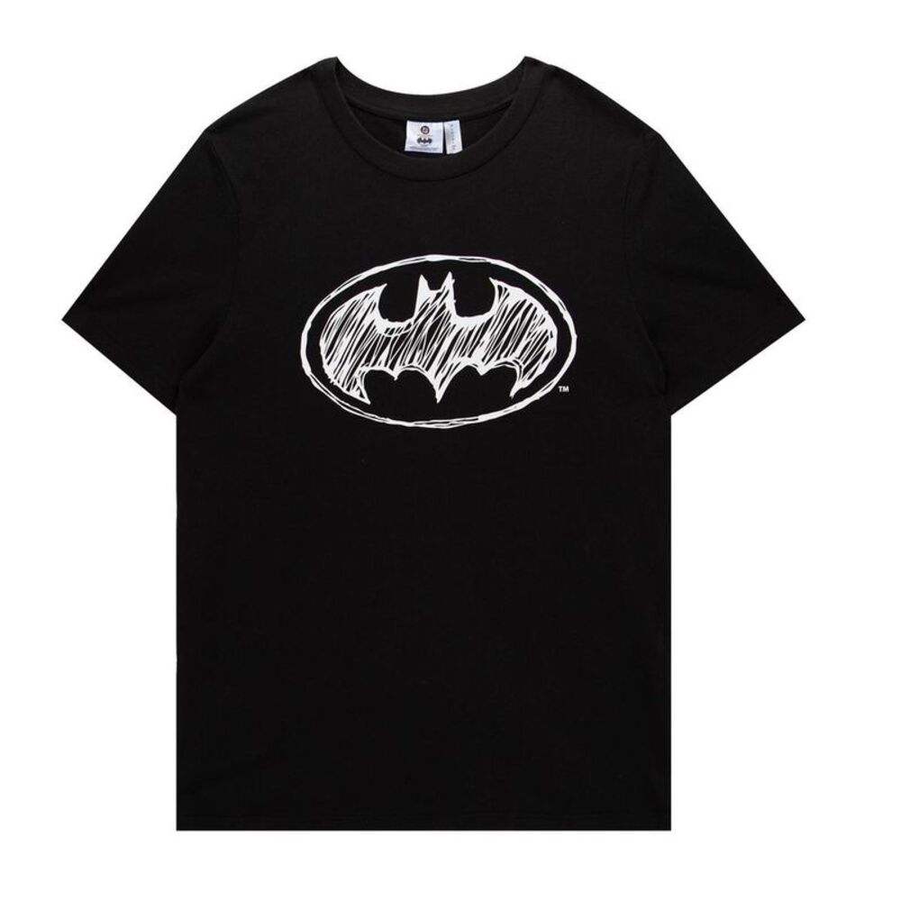 Batman Mens Cotton T-Shirt / Black/Yellow